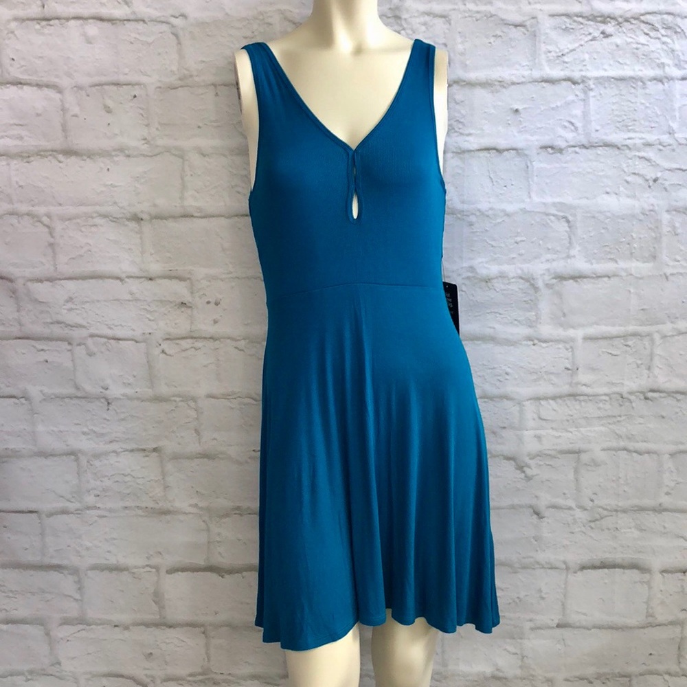 Express NWT Blue Fitted Waist Tank Dress Size M